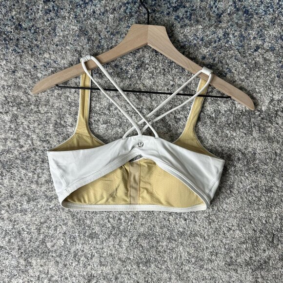 Lululemon Sports Bra Womens 8 White Strappy Crossback Yoga Athletic LW2543S - Picture 4 of 6